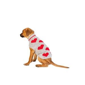 NEW CHILLY DOGS hearts dog sweater in gray